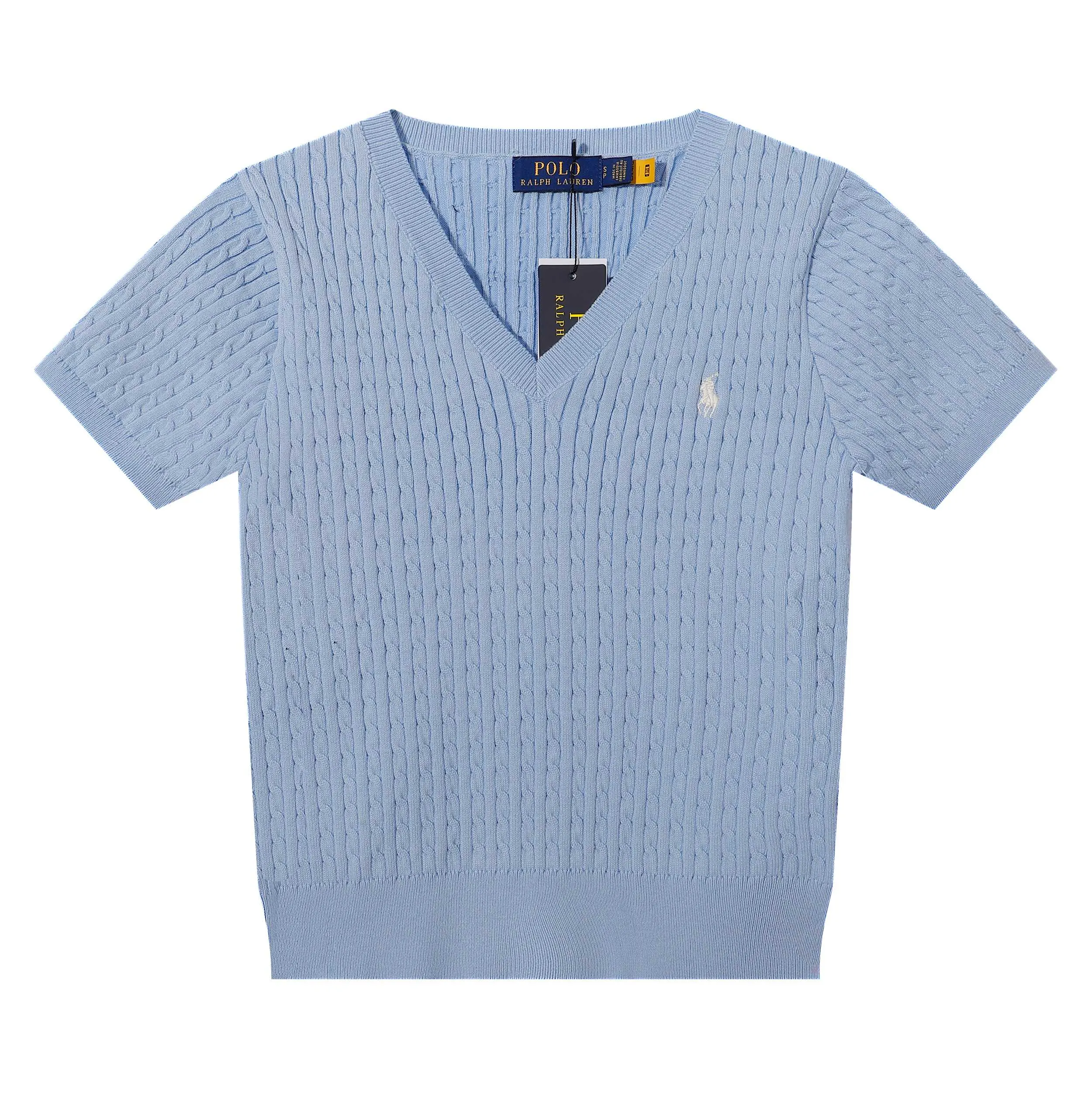 🅿️138 L38 #Ralph Lauren•New V-neck small logo embroidered short-sleeved bottoming knitted sweater ✅✅✅ Ready in stock Focus on quality Feel free to compare Evergreen models that are not off the shelves Bosses can rest assured to sell Size: S M L